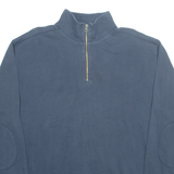 CARHARTT Tall Mens Sweatshirt Blue 1/4 Zip L