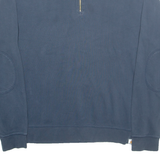 CARHARTT Tall Mens Sweatshirt Blue 1/4 Zip L