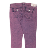TRUE RELIGION Distressed Womens Jeans Pink Slim Skinny W32 L29