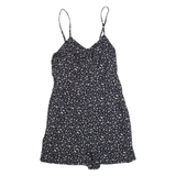 SUPERDRY Womens Playsuit Black Floral Wide-Leg M