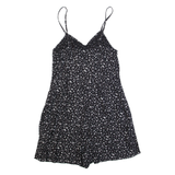 SUPERDRY Womens Playsuit Black Floral Wide-Leg M