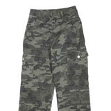 Camouflage Cargo Mens Trousers Green Regular Straight W26 L29