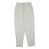 Striped Mens Trousers Beige Regular Tapered W28 L30