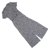 HOBBS LONDON Womens Jumpsuit Black Animal Print Wide-Leg UK 8