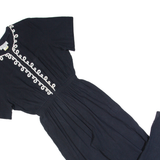 CALIFORNIA ROC Womens Jumpsuit Blue 90s Tapered M