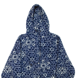 L.L.BEAN Womens Fleece Jacket Blue Hooded L