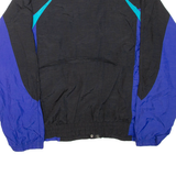 REEBOK Mens Track Jacket Black Nylon Colourblock L