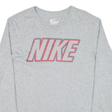 NIKE Mens T-Shirt Grey Long Sleeve M