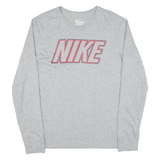 NIKE Mens T-Shirt Grey Long Sleeve M