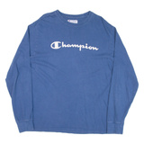 CHAMPION Mens T-Shirt Blue Long Sleeve L