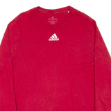 ADIDAS Mens T-Shirt Red Long Sleeve L