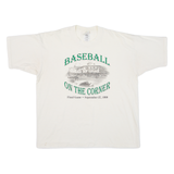 FRUIT OF THE LOOM Baseball On The Corner Mens T-Shirt Beige USA XL