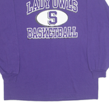 JERZEES Lady Owls Basketball Womens T-Shirt Purple Long Sleeve USA L