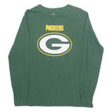 MAJESTIC NFL Green Bay Packers Mens T-Shirt Green Long Sleeve USA L