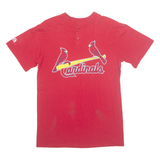 MAJESTIC MLB ST.LOUIS Cardinals '11 Mens T-Shirt Red USA Button Neck M