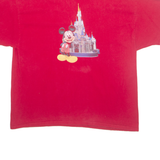 WALT DISNEY Land Disney Castle Mickey Mouse Print Mens T-Shirt Red USA XL