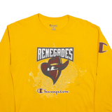 CHAMPION Mens T-Shirt Yellow Long Sleeve M