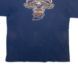 HARLEY DAVIDSON Mens Biker T-Shirt Blue 2XL