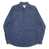 ARMANI EXCHANGE Mens Plain Shirt Blue Long Sleeve L