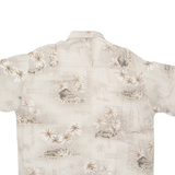 CAMPIA Mens Hawaiian Shirt Beige Crazy Pattern M
