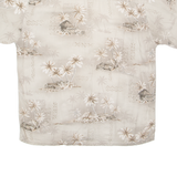 CAMPIA Mens Hawaiian Shirt Beige Crazy Pattern M