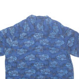GEORGE Mens Hawaiian Shirt Blue Crazy Pattern XL