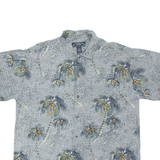 NEWPORT BLUE Mens Hawaiian Shirt Grey Crazy Pattern L