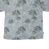 NEWPORT BLUE Mens Hawaiian Shirt Grey Crazy Pattern L
