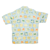 CAMPIA Mens Hawaiian Shirt Blue Crazy Pattern L