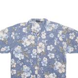 OO SPOONS Mens Hawaiian Shirt Blue Floral XL