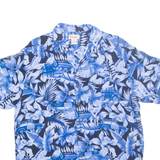 PANAMA JACK Mens Hawaiian Shirt Blue Floral L