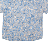 COLUMBIA Mens Hawaiian Shirt Blue Crazy Pattern XL