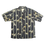 HIBISCUS HAWAII Mens Hawaiian Shirt Black Crazy Pattern M