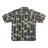 HIBISCUS HAWAII Mens Hawaiian Shirt Black Crazy Pattern M