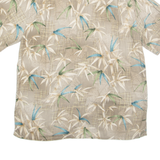 CROFT & BARROW Mens Hawaiian Shirt Brown Floral M