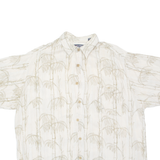 PURITAN Mens Hawaiian Shirt Cream Crazy Pattern XL
