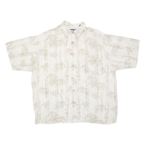 PURITAN Mens Hawaiian Shirt Cream Crazy Pattern XL