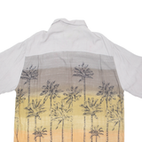 BATIK BAY Mens Hawaiian Shirt Grey Floral L