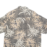 CARIBBEAN JOE Mens Hawaiian Shirt Grey Floral M