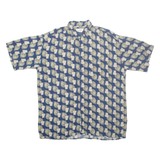 URBAN WORKS Mens Shirt Blue Crazy Pattern XL