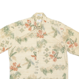 PIERRE CARDIN Mens Hawaiian Shirt Beige Floral M