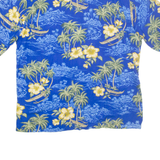 ALOHA HUT Mens Hawaiian Shirt Blue Floral XL