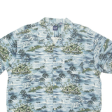 GAP Mens Hawaiian Shirt Blue Crazy Pattern XL