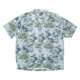 GAP Mens Hawaiian Shirt Blue Crazy Pattern XL