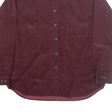 EDDIE BAUER Mens Corduroy Shirt Red Check Long Sleeve XL