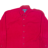 POINTS WEST Mens Corduroy Shirt Red Long Sleeve L