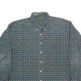CAMBRIDGE CLASSIC Mens Corduroy Shirt Blue Spotted Long Sleeve 2XL