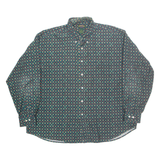 CAMBRIDGE CLASSIC Mens Corduroy Shirt Blue Spotted Long Sleeve 2XL