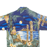 HAWAIIAN JOB Mens Hawaiian Shirt Blue Crazy Pattern S