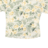 PIERRE CARDIN Mens Hawaiian Shirt Cream Floral L